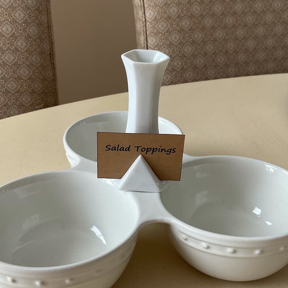 White Place Card Vase Platter Decor 💐 - Picture 6 of 7